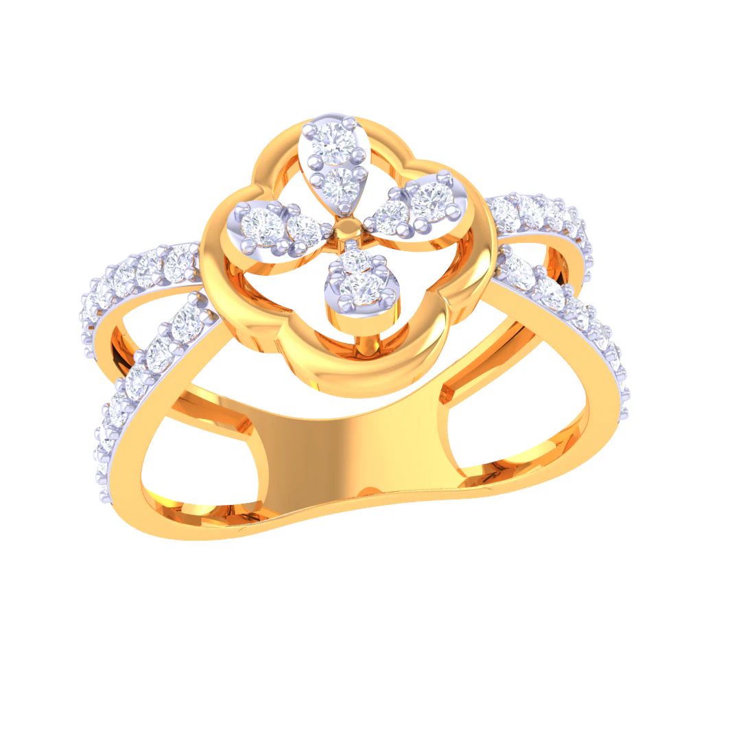 Printable 3D jewelry model of Lady diamond ring 3D Model .c4d .max .obj .3ds .fbx .stl .blend 
