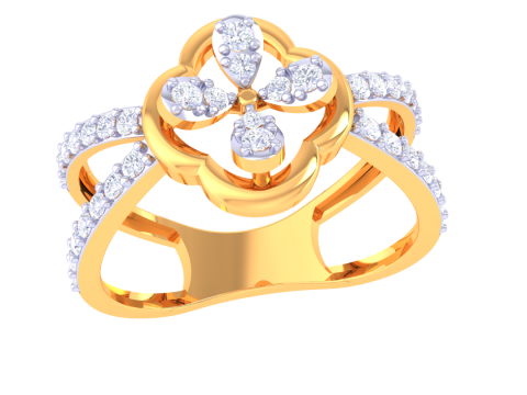 Printable 3D jewelry model of Lady diamond ring Model 3D