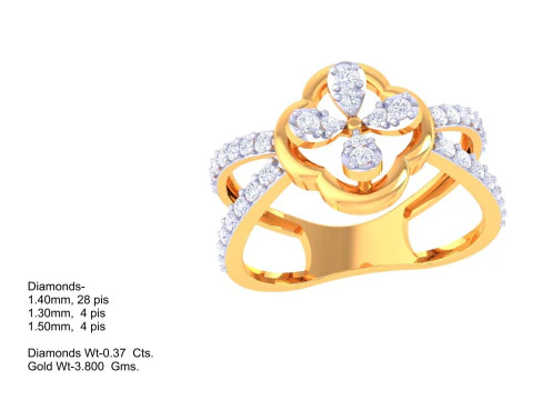 Printable 3D jewelry model of Lady diamond ring 3D Model