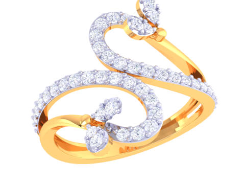 Printable 3D jewelry model of Lady diamond ring Modelo 3D