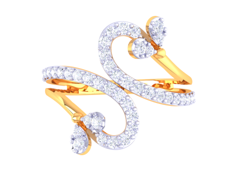 Printable 3D jewelry model of Lady diamond ring 3D Model