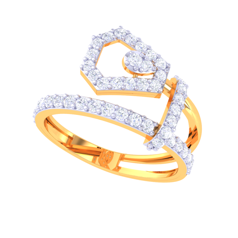 Printable 3D jewelry model of Lady diamond ring 3Dモデル .c4d .max .obj .3ds .fbx .stl .blend 