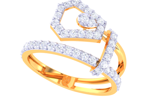 Printable 3D jewelry model of Lady diamond ring 3D मॉडल