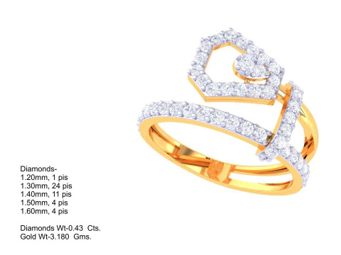 Printable 3D jewelry model of Lady diamond ring 3D Model