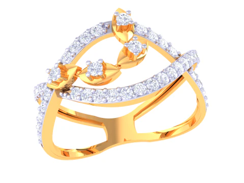 Modelo de joia 3D para impress&atilde;o do anel de diamante Lady Modelo 3D