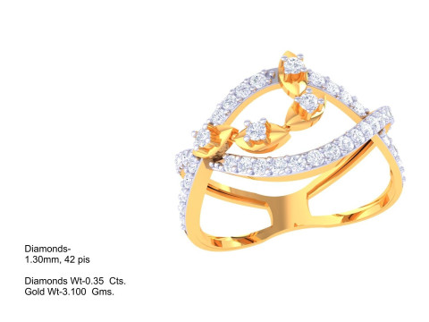 Printable 3D jewelry model of Lady diamond ring 3D 모델