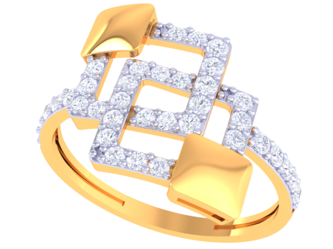 Printable 3D jewelry model of Lady diamond ring 3D Model