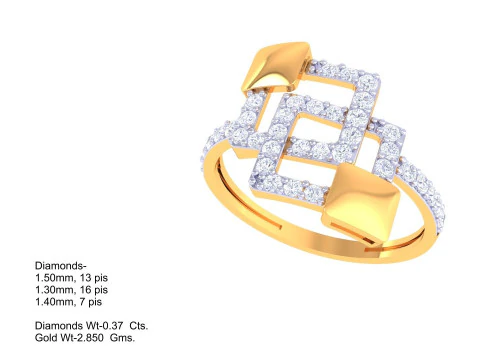 Printable 3D jewelry model of Lady diamond ring 3D Model