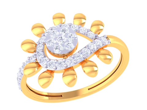 Modelo de joyer&iacute;a 3D imprimible del anillo de diamantes Lady Modelo 3D