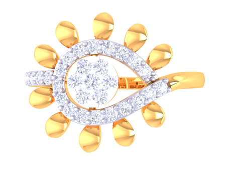 Printable 3D jewelry model of Lady diamond ring 3D Model