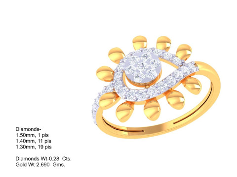 Printable 3D jewelry model of Lady diamond ring 3Dモデル