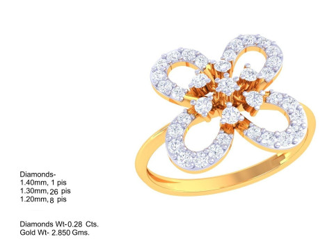 Printable 3D jewelry model of Lady diamond ring 3D Model