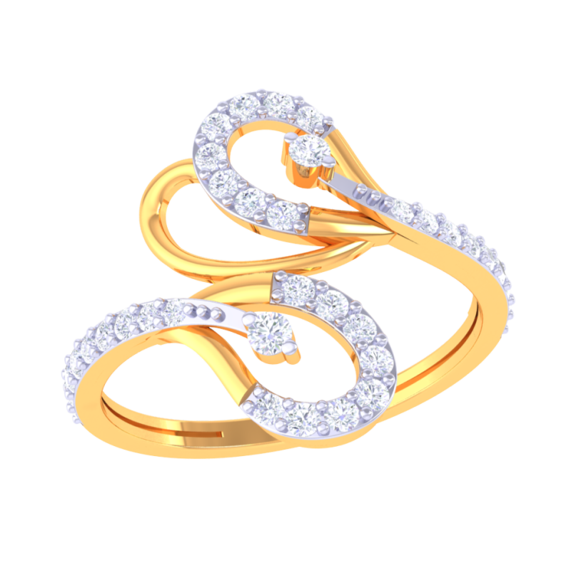 Printable 3D jewelry model of Lady diamond ring Modelo 3D .c4d .max .obj .3ds .fbx .stl .blend