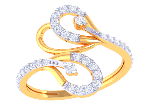 Printable 3D jewelry model of Lady diamond ring Modelo 3D
