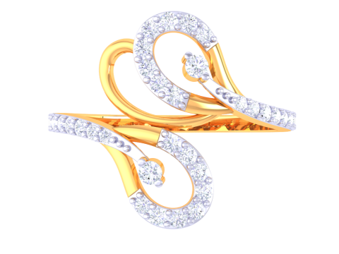 Printable 3D jewelry model of Lady diamond ring Modelo 3D