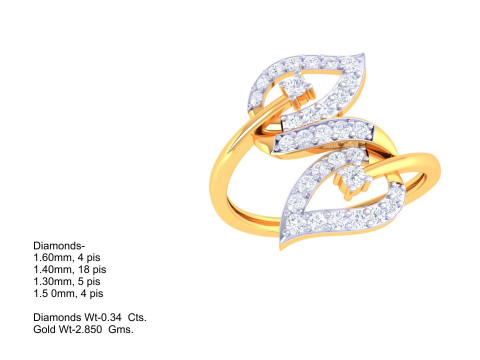 Printable 3D jewelry model of Lady diamond ring Modèle 3D