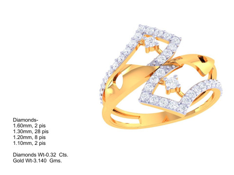 Printable 3D jewelry model of Lady diamond ring Model 3D