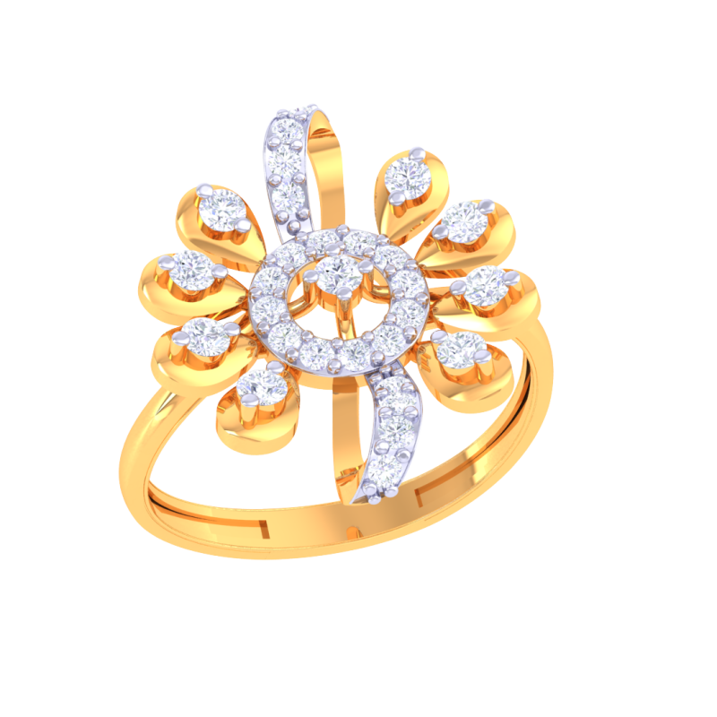 Printable 3D jewelry model of Lady diamond ring 3D Modell .c4d .max .obj .3ds .fbx .stl .blend
