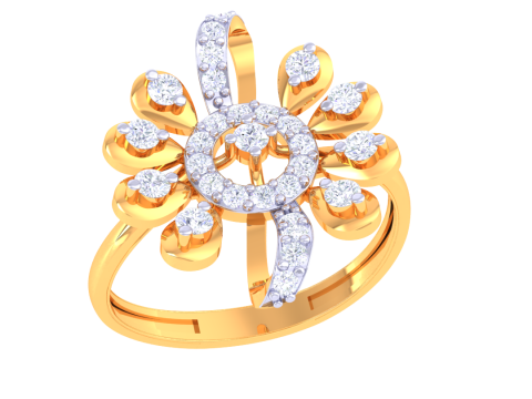 Printable 3D jewelry model of Lady diamond ring 3D Модель