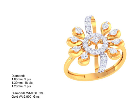 Printable 3D jewelry model of Lady diamond ring 3D Modell