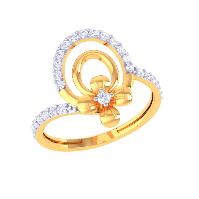 Printable 3D jewelry model of Lady diamond ring 3Dモデル .c4d .max .obj .3ds .fbx .stl .blend 