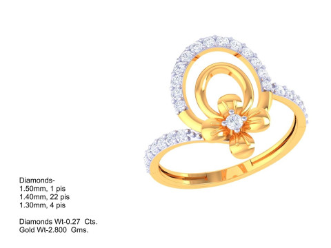 Printable 3D jewelry model of Lady diamond ring 3Dモデル