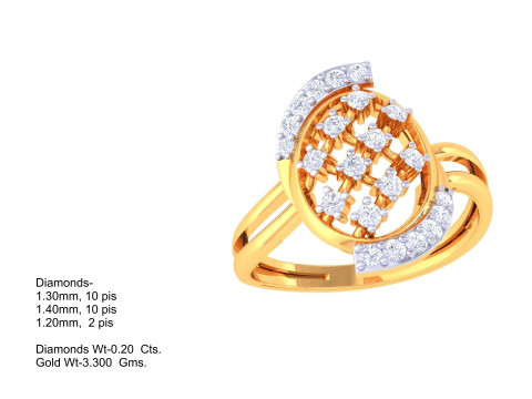 Printable 3D jewelry model of Lady diamond ring Model 3D