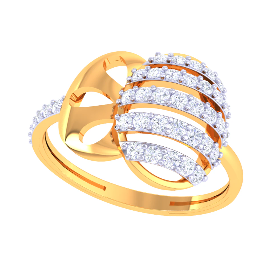 Printable 3D jewelry model of Lady diamond ring 3D Model .c4d .max .obj .3ds .fbx .stl .blend 