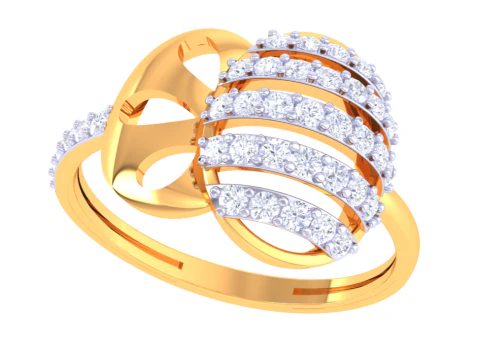 Model perhiasan 3D cincin berlian Wanita yang dapat dicetak Model 3D