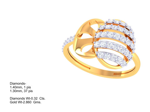 Printable 3D jewelry model of Lady diamond ring Modello 3D