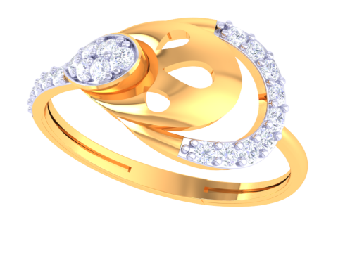 Printable 3D jewelry model of Lady diamond ring Model 3D