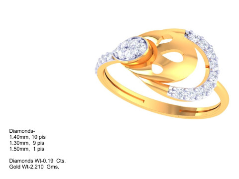 Printable 3D jewelry model of Lady diamond ring 3D 모델