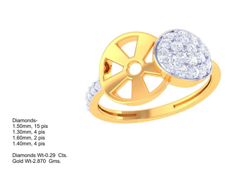 Printable 3D jewelry model of Lady diamond ring 3D Model