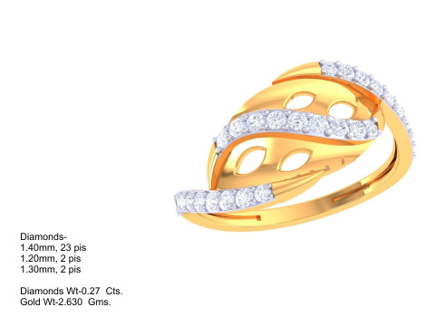 Printable 3D jewelry model of Lady diamond ring Modelo 3D
