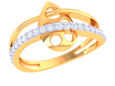 Printable 3D jewelry model of Lady diamond ring Modello 3D