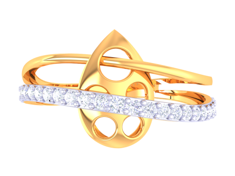 Printable 3D jewelry model of Lady diamond ring Modello 3D