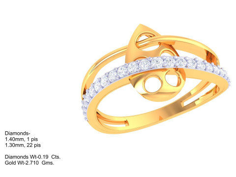 Printable 3D jewelry model of Lady diamond ring Modello 3D