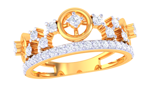 Printable 3D jewelry model of Lady diamond ring Model 3D