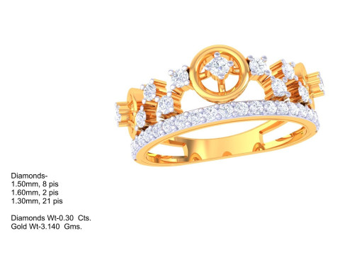 Printable 3D jewelry model of Lady diamond ring 3D Модель