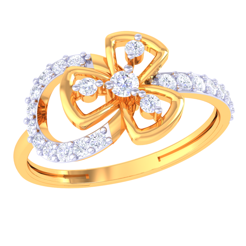 Printable 3D jewelry model of Lady diamond ring 3Dモデル .c4d .max .obj .3ds .fbx .stl .blend