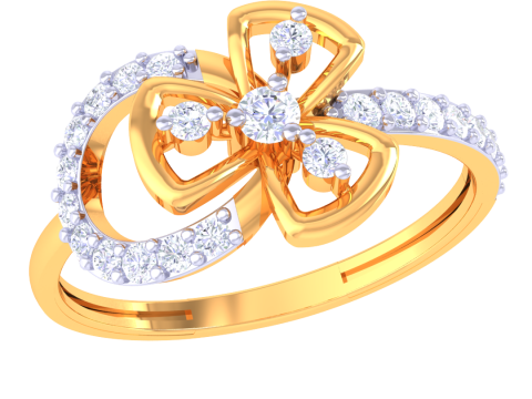 Printable 3D jewelry model of Lady diamond ring 3D मॉडल