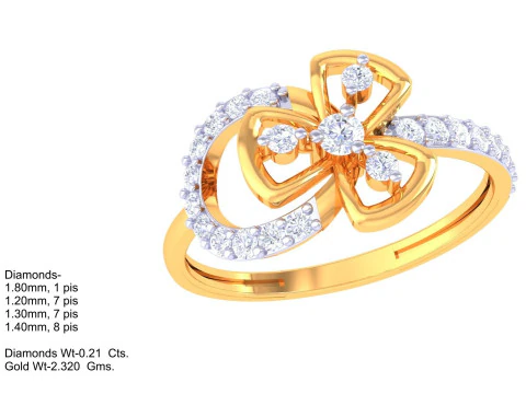 Printable 3D jewelry model of Lady diamond ring 3D Model