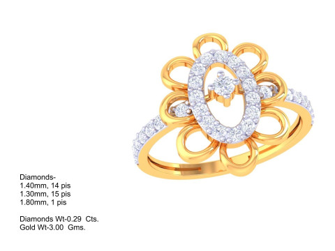 Printable 3D jewelry model of Lady diamond ring 3D Modell
