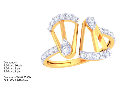 Printable 3D jewelry model of Lady diamond ring 3D Model