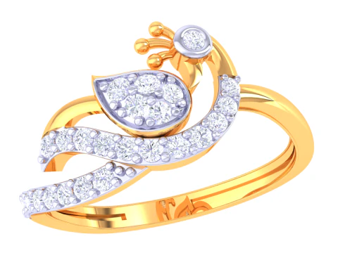 3D-модель ювелирного кольца Lady с бриллиантом для печати 3D Модель