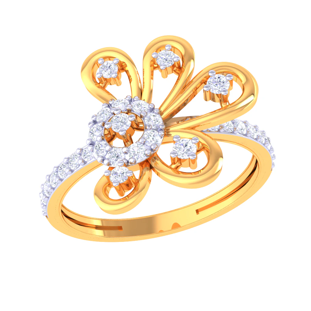 Printable 3D jewelry model of Lady diamond ring 3D Model .c4d .max .obj .3ds .fbx .stl .blend
