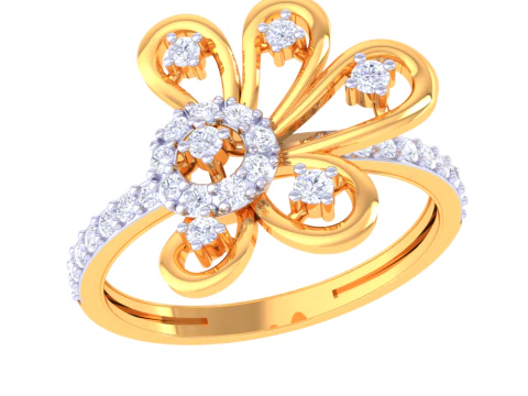 Modelo de joyer&iacute;a 3D imprimible del anillo de diamantes Lady Modelo 3D