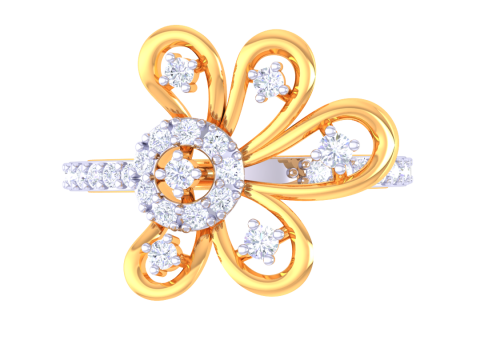 Printable 3D jewelry model of Lady diamond ring Modelo 3D