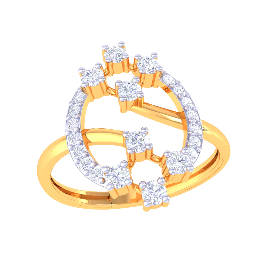 Printable 3D jewelry model of Lady diamond ring 3D Model .c4d .max .obj .3ds .fbx .stl .blend 