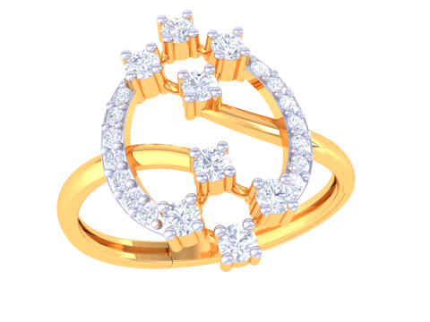 Printable 3D jewelry model of Lady diamond ring 3D 模型